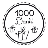 Woodies Textstempel &quot;1000 Dank&quot; - W-12004