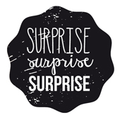 Woodies Textstempel &quot;Surprise&quot; - W-01001