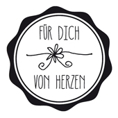 Woodies Textstempel &quot;F&#252;r Dich von Herzen&quot; - W-01006