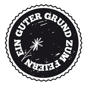 Woodies Textstempel &quot;Guter Grund zum Feiern&quot; - W-02004