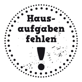 Woodies Textstempel &quot;Hausaufgaben fehlen!&quot; - W-13008