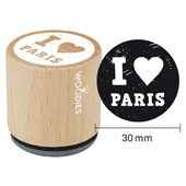 Woodies Textstempel &quot;I love Paris&quot; - WE-1208