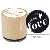 Woodies Textstempel &quot;with love&quot; (v1) - W-04001