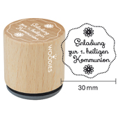 Woodies Textstempel &quot;Einladung zur 1. heiligen Kommunion&quot; - W-14001