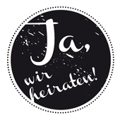 Woodies Textstempel &quot;Ja, wir heiraten&quot; (v2) - W-03002