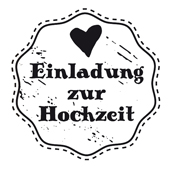 Woodies Textstempel &quot;Einladung zur Hochzeit&quot; (v1) - W-03003