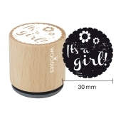 Woodies Textstempel &quot;It&#39;s a girl&quot; (v2) - W-06003