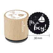 Woodies Textstempel &quot;It&#39;s a boy&quot; (v2) - W-06006