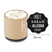 Woodies Textstempel &quot;Woodies GR&#220;EZI, salut, ALLEGRA, ciao&quot; - WZ-1003