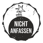 Woodies Textstempel &quot;Nicht anfassen&quot; - W-01009