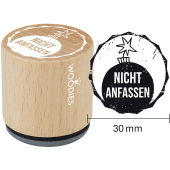 Woodies Textstempel &quot;Nicht anfassen&quot; - W-01009