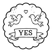 Woodies Textstempel &quot;Yes&quot; - W-03009