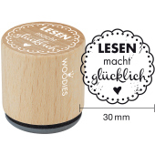 Woodies Textstempel &quot;Lesen macht gl&#252;cklich&quot; - W-08010