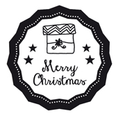 Woodies text stamp &quot;Merry Christmas&quot; (v1) - W-07002