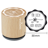 Woodies text stamp &quot;For you from the heart&quot; - W-01006