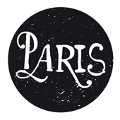 Woodies text stamp &quot;Paris&quot; - WE-1204