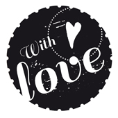 Woodies text stamp &quot;with love&quot; (v1) - W-04001