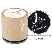 Woodies text stamp &quot;Yes, we&#39;re getting married&quot; (v2) - W-03002