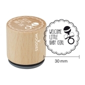 Woodies text stamp &quot;Welcome little Baby girl - W-06001