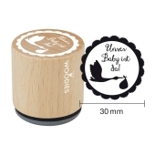 Woodies text stamp &quot;Our baby is here&quot; - W-06007