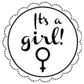 Woodies text stamp &quot;It&#39;s a girl&quot; (v1) - W-06002