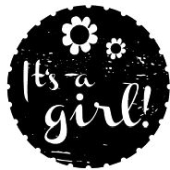 Woodies text stamp &quot;It&#39;s a girl&quot; (v2) - W-06003