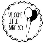 Woodies text stamp &quot;Welcome little Baby boy&quot; - W-06004