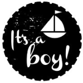 Woodies text stamp &quot;It&#39;s a boy&quot; (v2) - W-06006