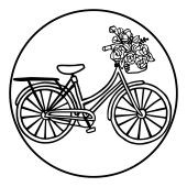 Woodies motive stamp - Bicycle - W-16001