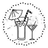 Woodies motive stamp - Cocktails - W-17003