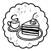 Woodies motive stamp - Coffee and cake - W-17005