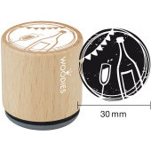 Woodies motive stamp - champagne glass and bottle - W-17007