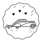 Woodies motive stamp - Wedding limousine - W-18002