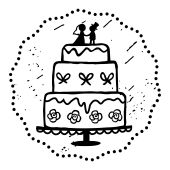 Woodies motive stamp - Wedding Cake - W-18006