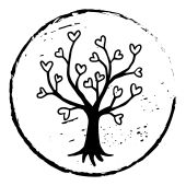 Woodies motive stamp - Heart tree - W-19001