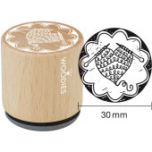 Woodies motive stamp - Heart knitted - W-26004