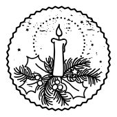 Woodies motive stamp - Candle - W-21003