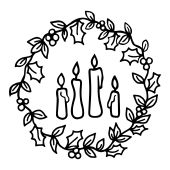 Woodies motive stamp - 4 candles - W-21004