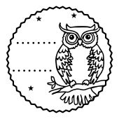 Woodies motive stamp - Owl - W-22002