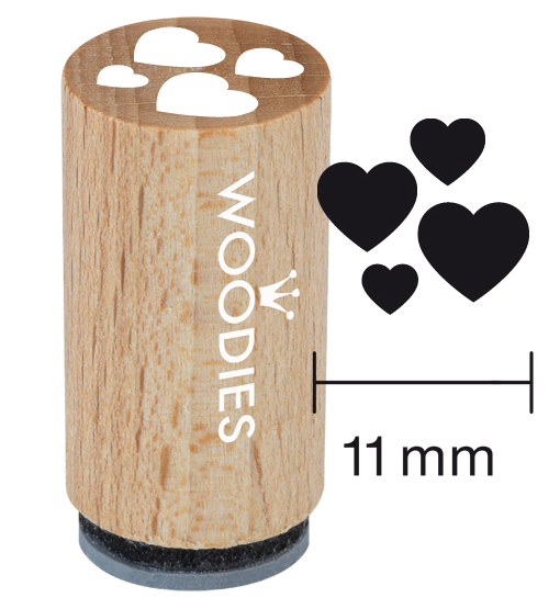 Timbre Mini Woodies - Coeurs - WM-0302