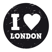 Timbre de texte Woodies &quot;I love London&quot; - WE-9002