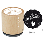 Timbre de texte Woodies &quot;je t&#39;aime&quot; - WE-1203