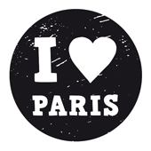 Timbre de texte Woodies &quot;I love Paris&quot; - WE-1208