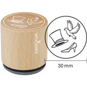 Timbre motif Woodies - Chaussure de mari&#233;e Top Hat Dove - W-18005