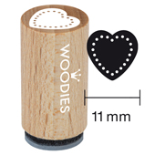 Timbro Mini Woodies - Cuore con punti - WM-0303