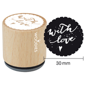 Timbro di testo Woodies &quot;with love&quot; (v3) - W-04008